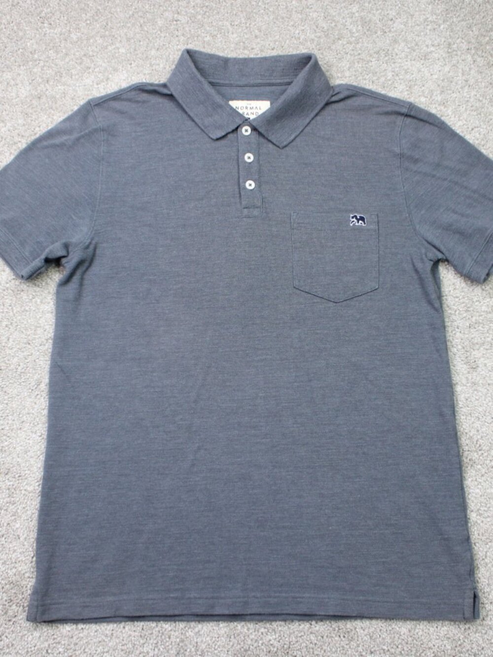 The Normal Brand Polo Shirt Mens Medium Blue Cotton/Poly Short Sleeve Preppy